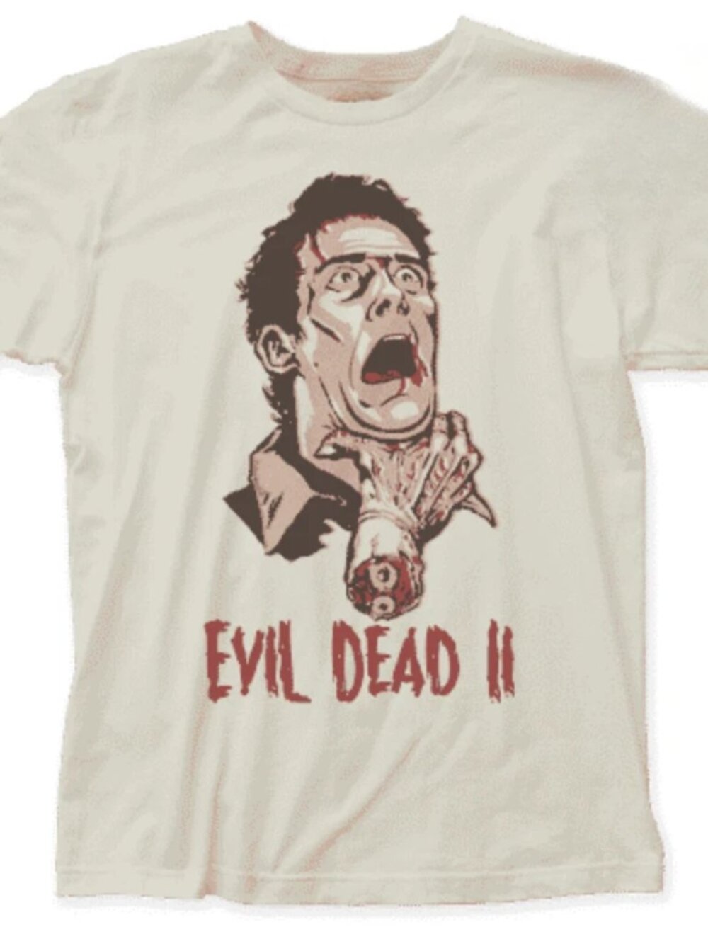 Gildan Cream Evil Dead II Ash Williams Horror Graphic T-Shirt